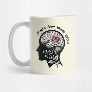 The Symbiotic Elegance of Cognitive Flora: An Artistic Fusion of the Human Mind and Botanical Beauty Mug